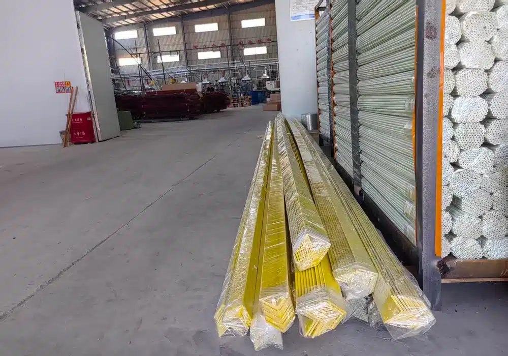 FRP profiles prepared for export packing at the Haikuo factory